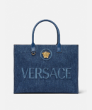 Versace La Medusa Denim Large Tote Bag