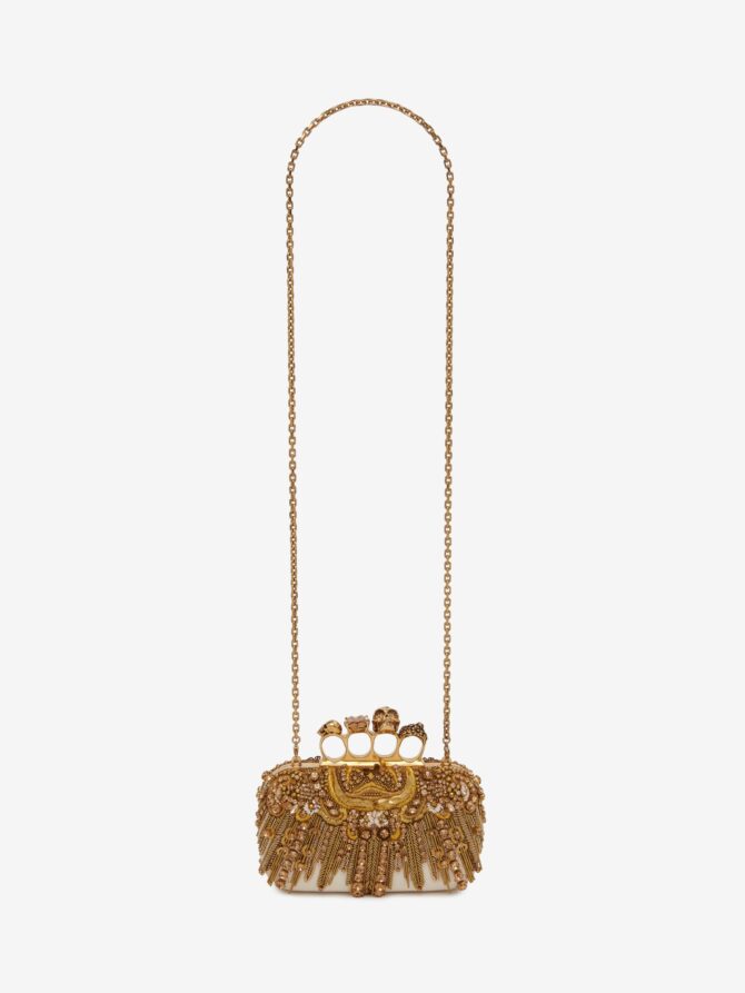 Alexander Mcqueen Women's Knuckle Clutch in Gold