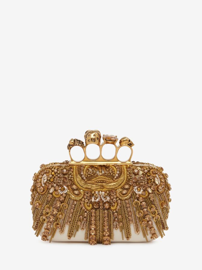 Alexander Mcqueen Women's Knuckle Clutch in Gold