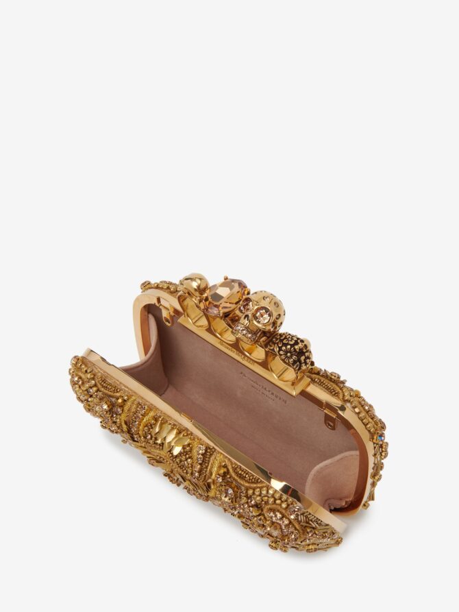 Alexander Mcqueen Women's Knuckle Clutch in Gold