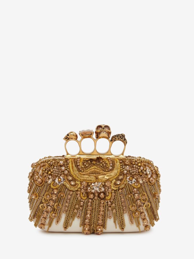 Alexander Mcqueen Women's Knuckle Clutch in Gold