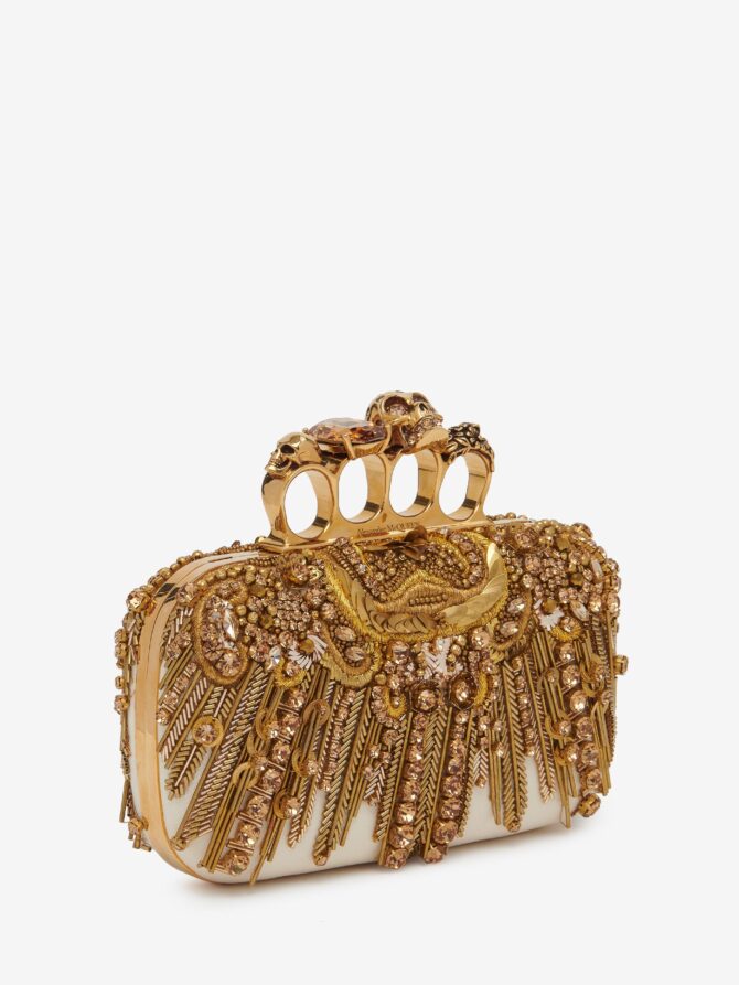 Alexander Mcqueen Women's Knuckle Clutch in Gold