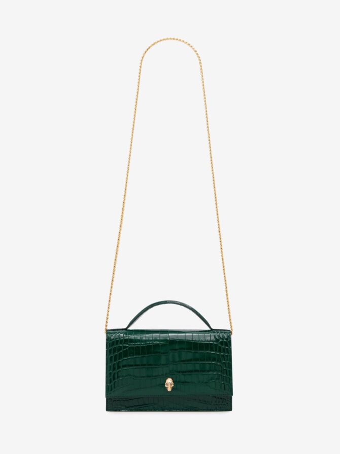 Alexander Mcqueen Women's Top Handle Skull Bag in Emerald