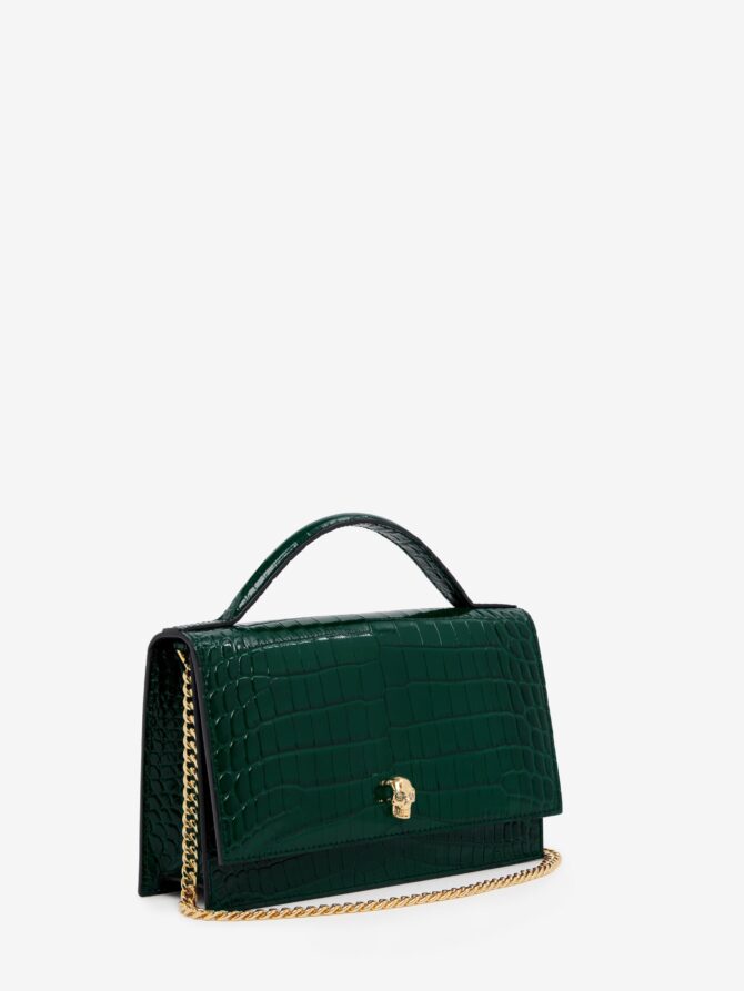 Alexander Mcqueen Women's Top Handle Skull Bag in Emerald